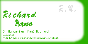 richard mano business card