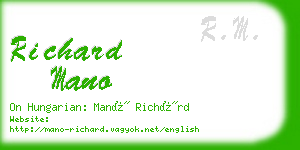 richard mano business card